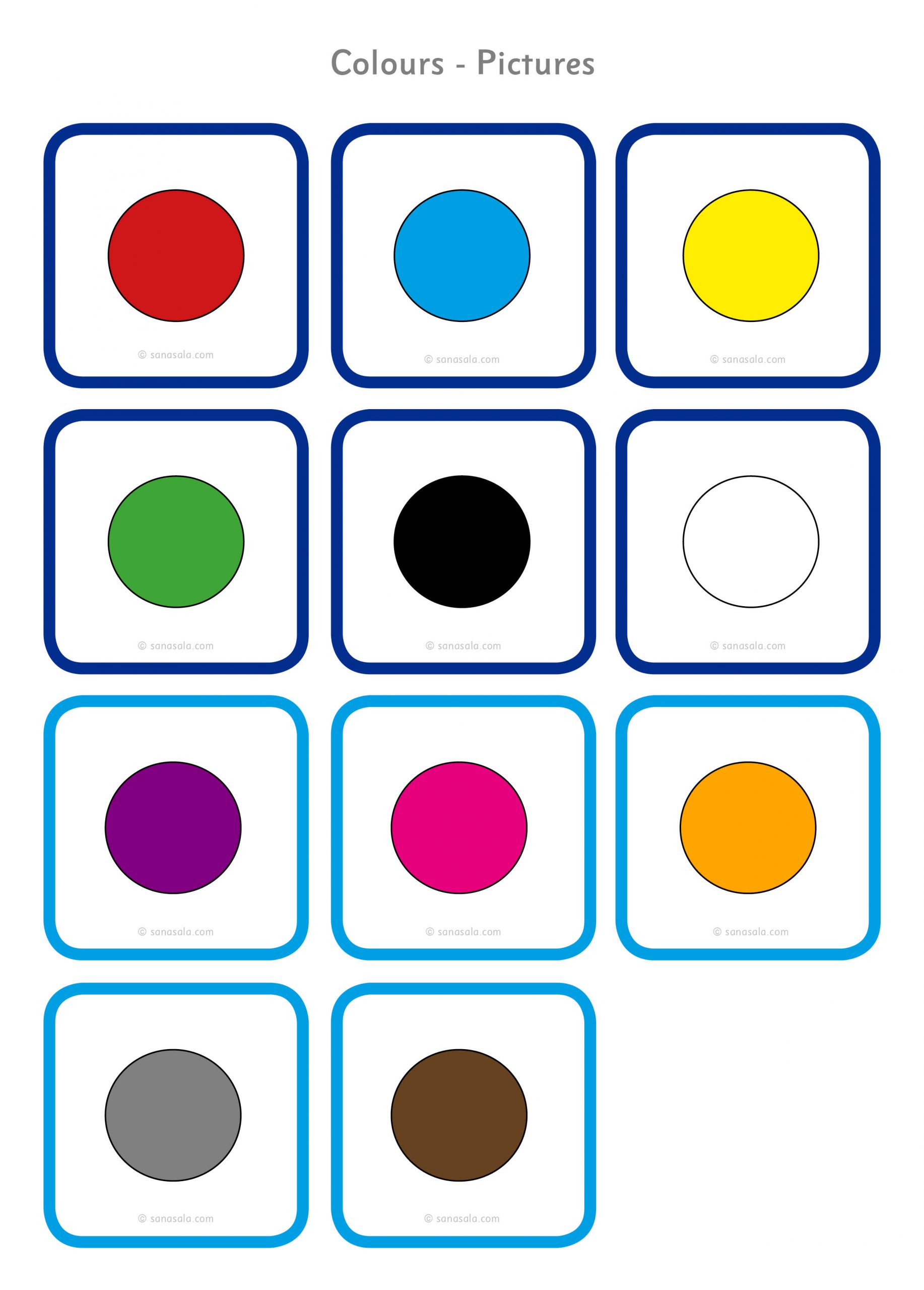 Colors - Cards | ESL/EFL Activities | Sanasala Learning