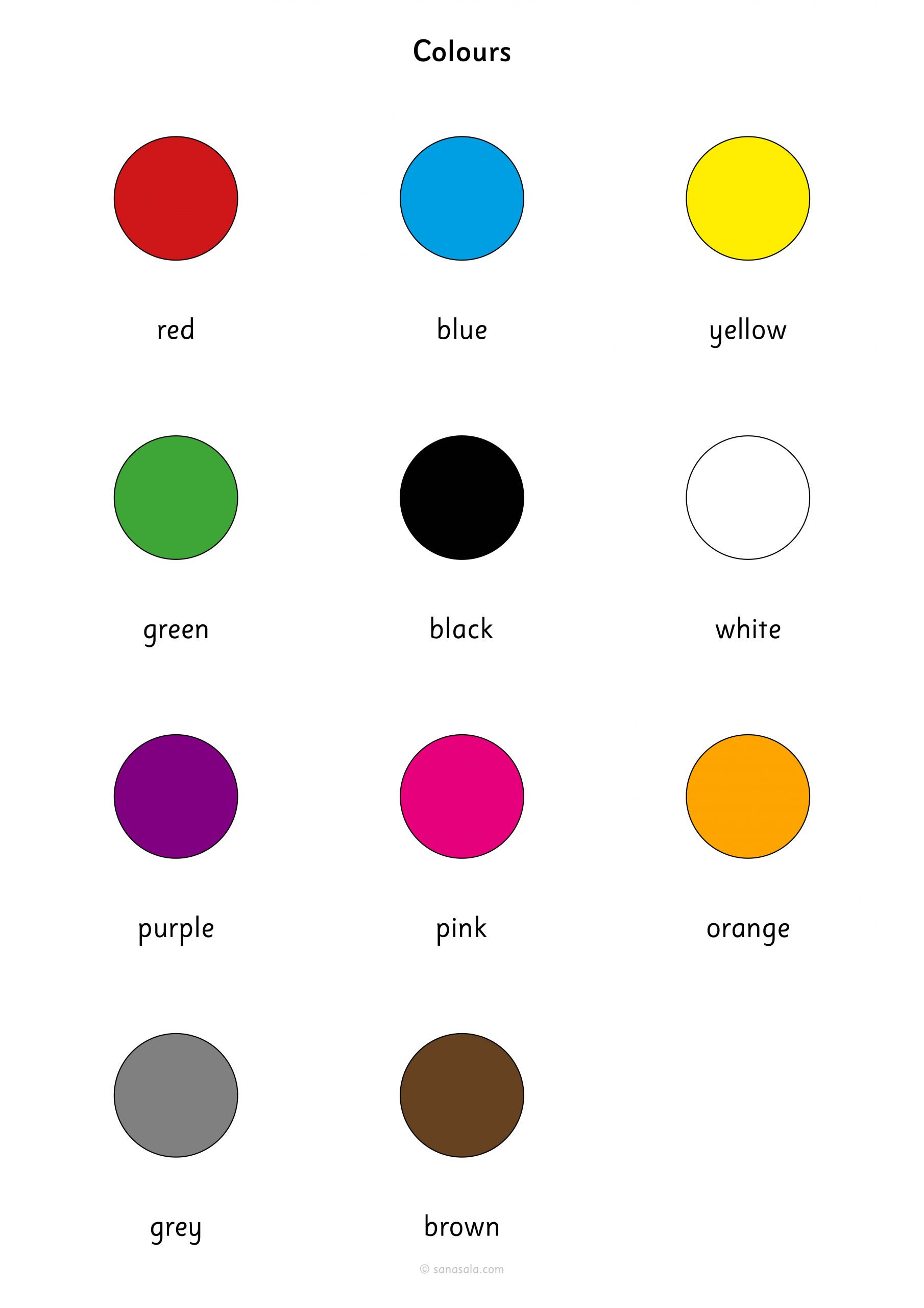 Colours - poster | Sanasala Learning